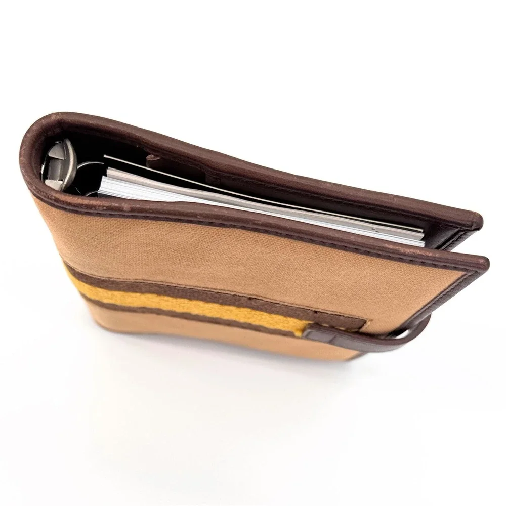 Gucci Tom Ford Era 2002 Pocket Planner Tan Canvas Web Stripe Piston Lock